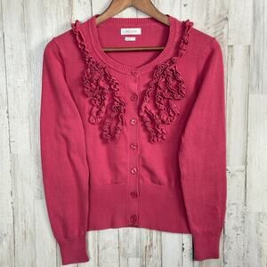 Van Heusen 100 Cotton Cardigan Pink Crop Romantic Coquette Soft Girl Preppy EUC